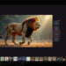 ai image creater prompt diamond body lion walking